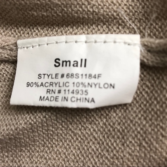 Quinn Center Seam V-Neck Tan Striped Sweater Sz S - Picture 4 of 7